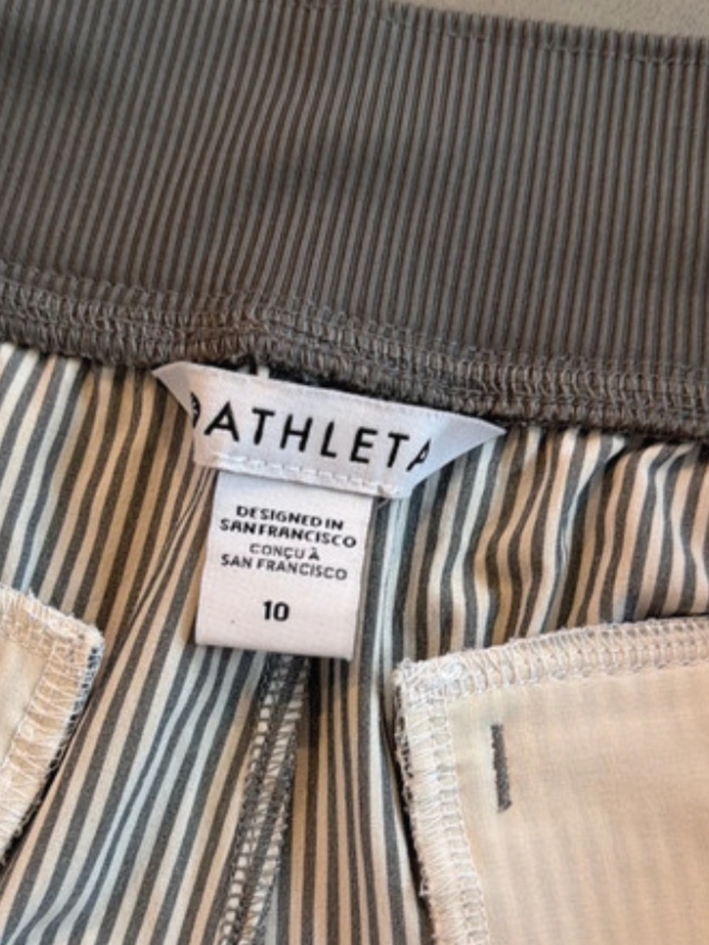 Athleta Brooklyn Ankle Pants Side Stripe Gray White Track Joggers Women’s Sz 10 - Picture 2 of 10